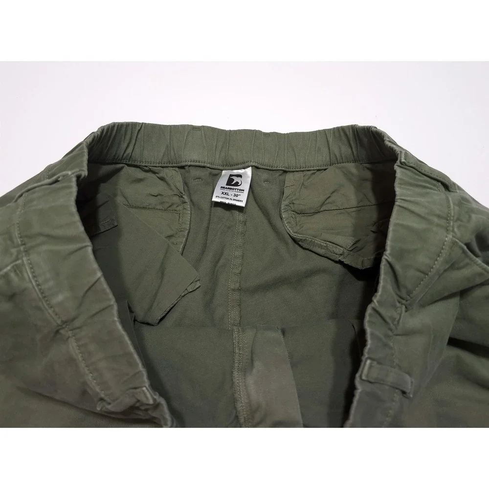 BEARBOTTOM Stretch Chino Pants Mens XXL x 30 Green Excellent Elastic Waist
